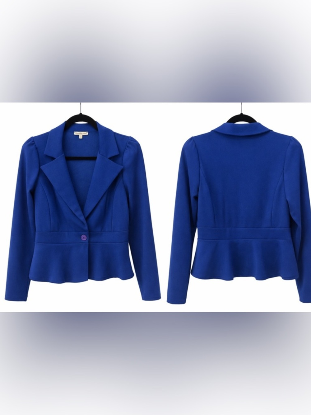 Charlotte Russe Cobalt Blue Peplum Blazer
